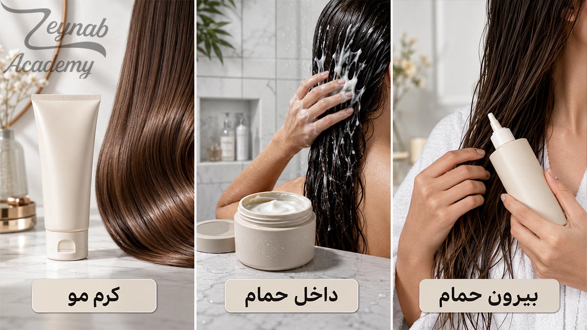 مقایسه ماسک داخل حمام کرم مو و ماسک بیرون حمام