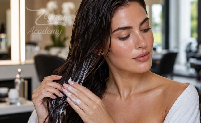 ماسک بیرون حمام برای آبرسانی و محافظت از موهای خشک، دکلره و رنگ شده