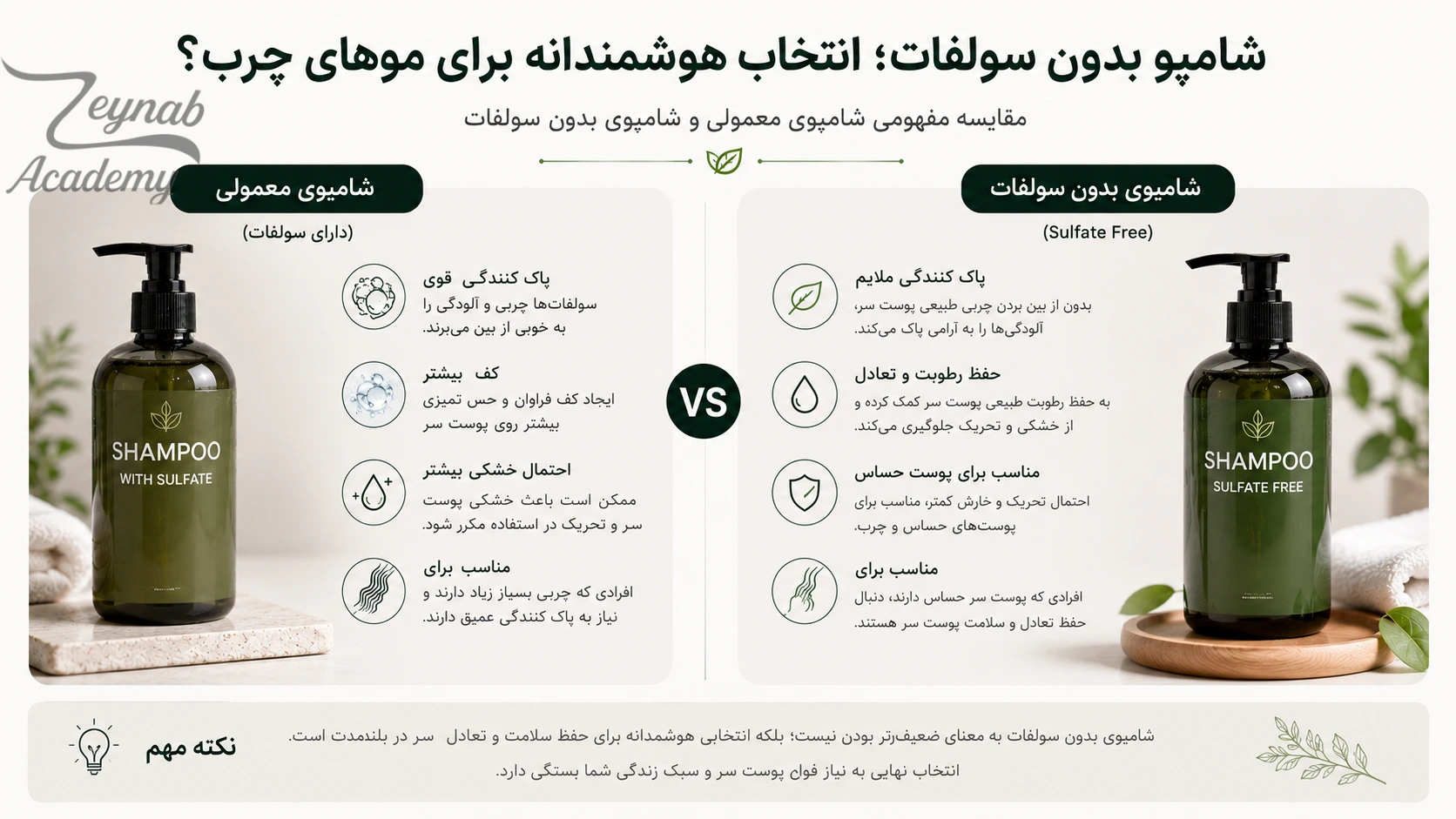 مقایسه شامپوی معمولی و شامپوی بدون سولفات برای موهای چرب