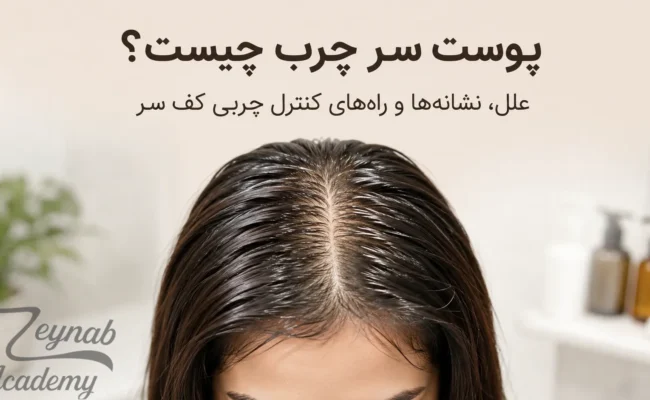پوست سر چرب و نشانههای چربی کف سر